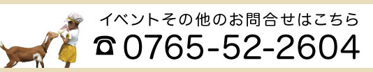 イベントその他のお問い合せはこちら　076552-2604