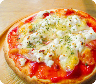 カッテージチーズDEピザ作り