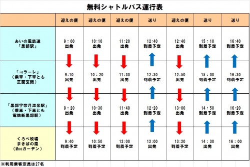 無料シャトルバス